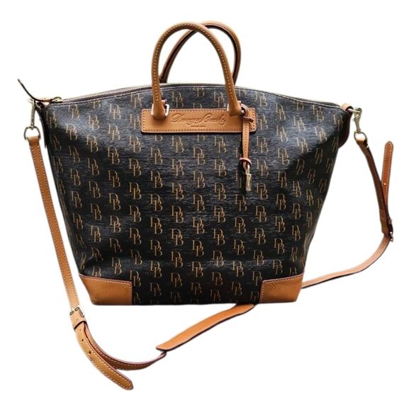 Dooney & Bourke Brown and Tan Satchel - Picture 2 of 10